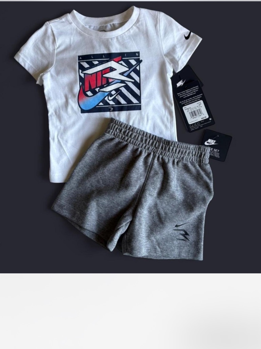 Nike White tee and grey shorts set